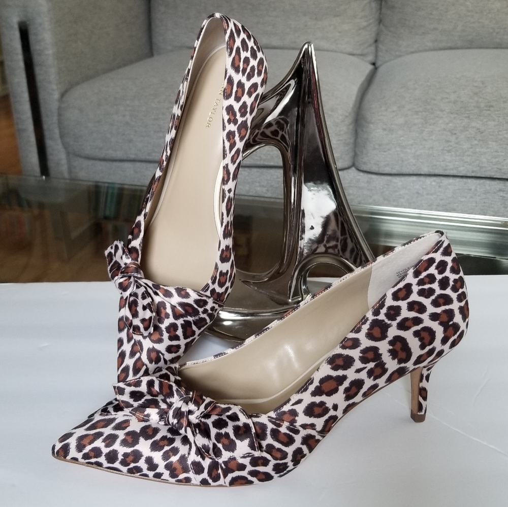 🌟New ANN TAYLOR Leopard Now Heels S- 9